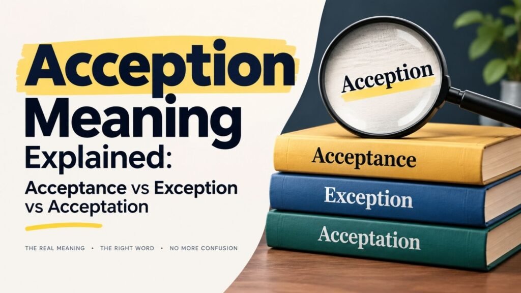 Acception Meaning What This Word Really Means, and Why You Probably Want Exception or Acceptance Instead