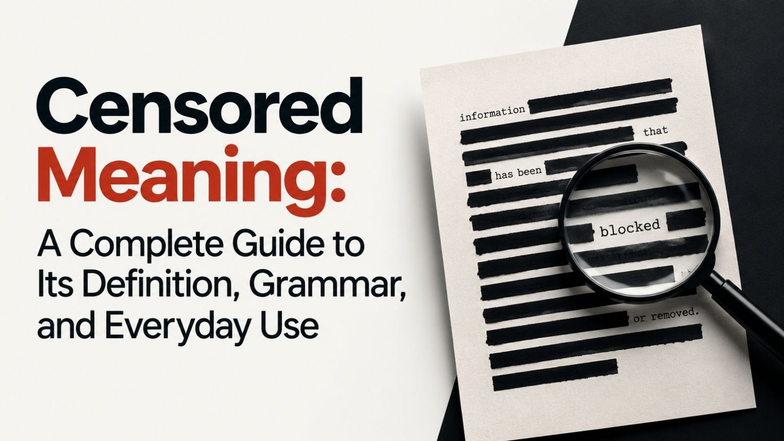 Censored Meaning: A Complete Guide to Its Definition, Grammar, and Everyday Use