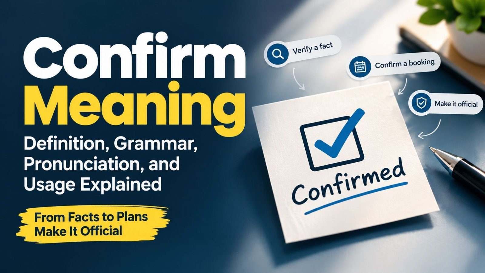 Confirm Meaning: A Complete Guide to Definition, Grammar, and Usage