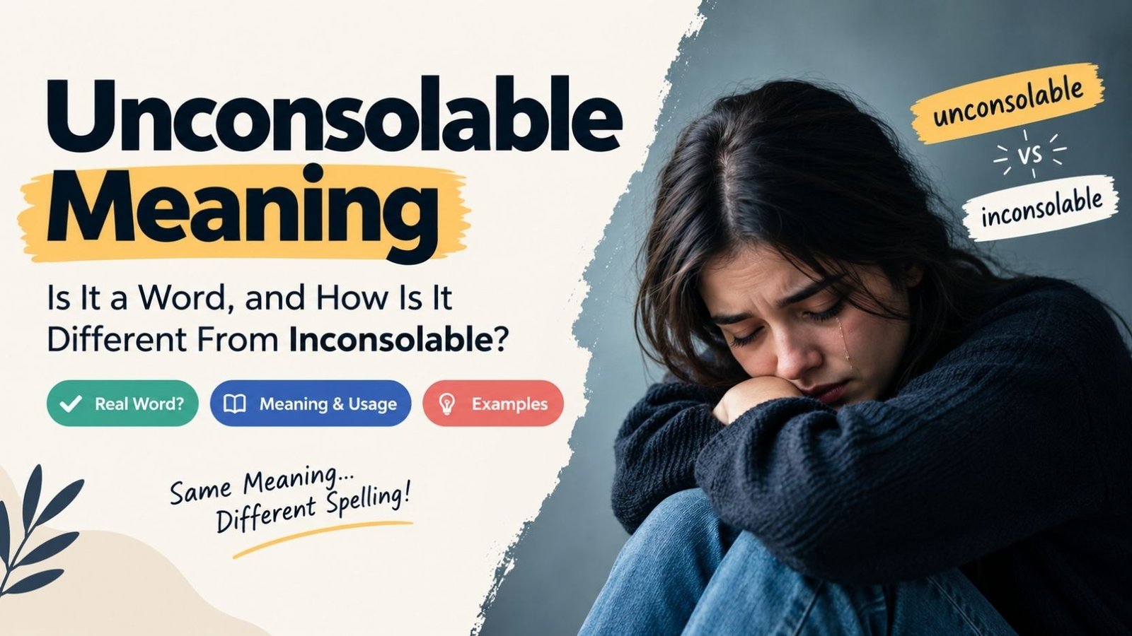 Unconsolable Meaning: Is It a Real Word, and How Does It Compare to Inconsolable?